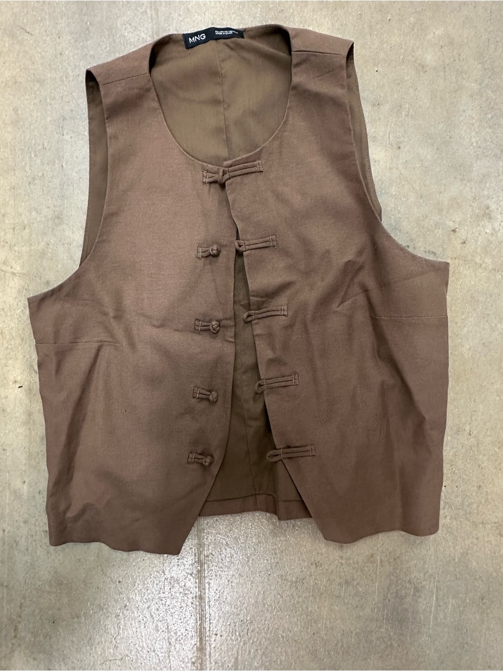 Mango Brown Women's Button-Front Vest